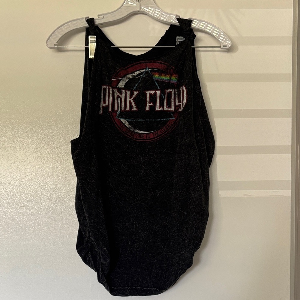 Pink Floyd Black Tank with Prism Rainbow Graphic